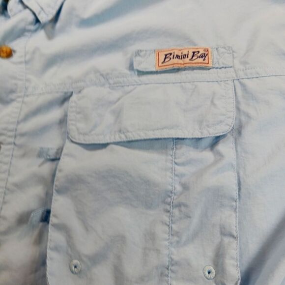 Bimini Bay Outfitters Casual Button Down Shirt Angler Vented  Men's XXL Blue - Picture 7 of 11